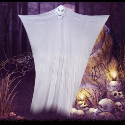 Light Gray Halloween Hanging Creepy Ghost Curtain Party Decoration Display Prop
