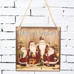 Tan Christmas Decoration Santa Claus Wooden Hanging Plate Home Party Supplies Toys