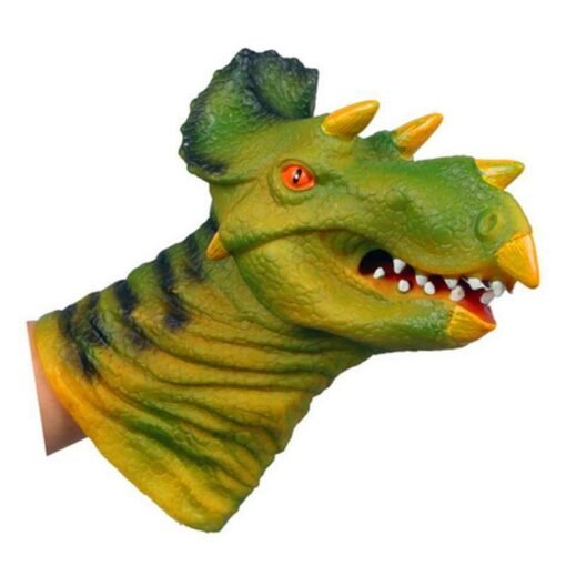 Dino Head Triceratops Dinosaurs Finger Puppet Dolls Rubber Hand Glove Toy For Kids Educational Gift - Toys Ace