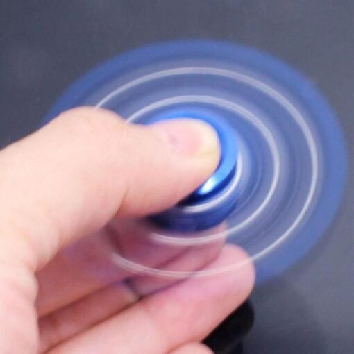 Steel Blue Fidget Rotating Hand Spinner ADHD Autism Fingertips Fingers Gyro Reduce Stress Focus Attention Toys