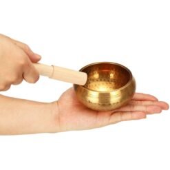 White Copper Bowl Wood Hammer Yoga Singing Buddhism Healing Chakra Meditation Supply