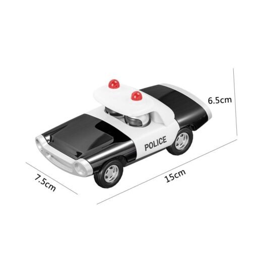 Dark Slate Gray Alloy Police Pull Back Diecast Car Model Toy for Gift Collection Home Decoration