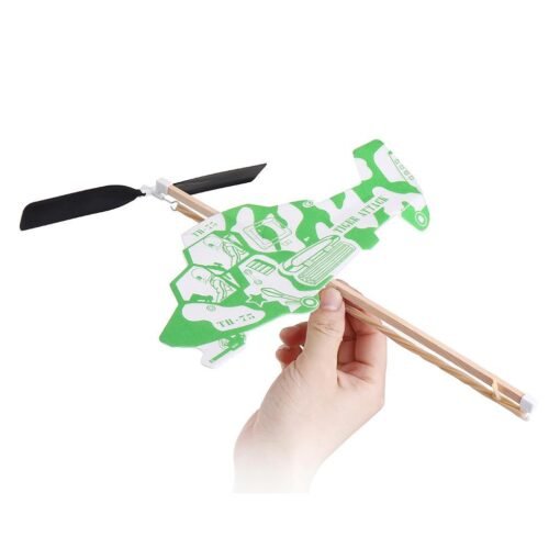 Rubber Band Powered Plane Toy Helicopter Propeller Kids Assembly Educational Toys - Toys Ace