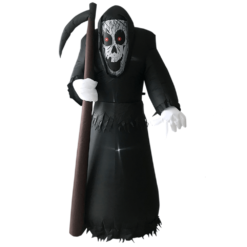 Black Halloween Black Sickle Grim Reaper Inflatable Ornament With Light for Halloween Decoration