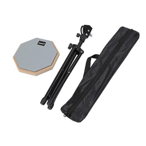 Dark Slate Gray 8 Inch Rubber Wooden Dumb Drum Pad with Stand Bag for Percussion Instruments