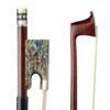 Dim Gray NAOMI 4/4 Violin Bow Pernambuco Bow Round Stick W/Abalone Frog Mongolia Horsehair