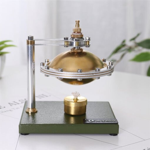 Dark Khaki Assembly UFO Spin Suspension Steam Stirling Engine With Copper Boiler Educational Toys
