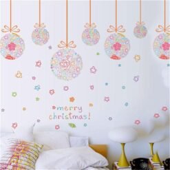 Lavender Christmas Party Home Decoration Removeable Wall Stickers Toys Oranment For Kids Children Props