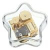 Wheat Clear Hand Crank Music Box Star Wind Up Gurdy Melody Play Musical Movement Tunes