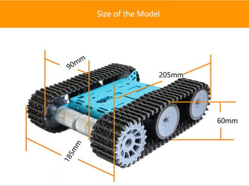 Sky Blue DIY Smart RC Robot Car Metal Chassis Tracked Tank Chassis With GM325-31 Gear Motor For