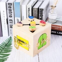 Wooden Montessori Practical Material Little Lock Box Kids Early Educational Toys