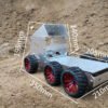 Light Steel Blue DIY Aluminous Smart RC Robot Car Truck Chassis Base With Motor
