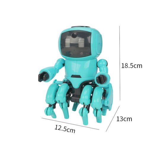 Medium Turquoise Mofun 962 DIY STEAM 8-Legged Smart RC Robot Gesture Sensing Infrared Following Obstacle Avoidance Assembled Robot Toy