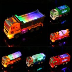 Orange Red Large Simulation Electric Car Universal Engineering Vehicle Toy 4D Light Music Children's Toy Car