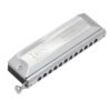 Light Gray IRIN 12 Holes 48 Tone Harmonica Chromatic Harp Metal Board Resin Copper Plating Woodwind Instruments with Case