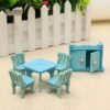 Wooden Dollhouse Furniture Doll House Miniature Dinning Room Set Kids Role Play Toy Kit - Toys Ace