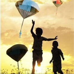 Tan Kids Hand Throwing Parachute Kite Outdoor Play Game Toy
