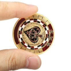 White Metal Poker Guard Card Gold Plated With Round Plastic Case Protector Coin Chip