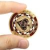 White Metal Poker Guard Card Gold Plated With Round Plastic Case Protector Coin Chip