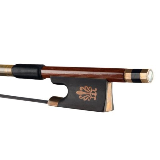 Saddle Brown NAOMI 4/4 Violin Bow Brazilwood Stick with Ebony Frog Sheep Skin Grip Black Horsehair Violin Parts Accessories