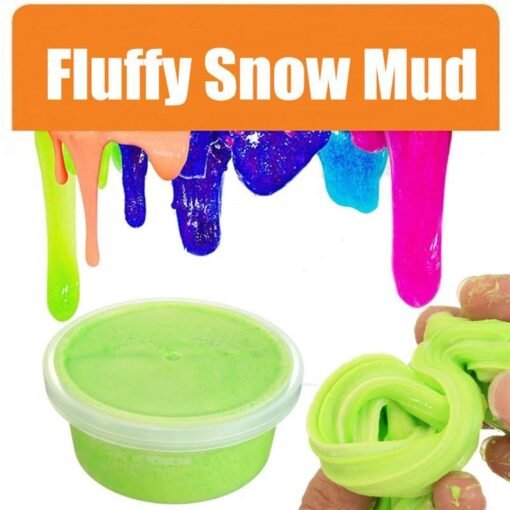 Dark Khaki Fluffy Snow Mud Slime Colorful Color Random Kids Sludge Toy No Borax Stress Relief