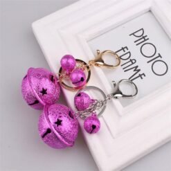 Pale Violet Red Christmas Party Home Decoration MultiColor Bells Pendant Keychain Toys For Kids Children Gift