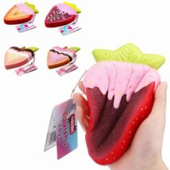 Hoson Squishy Strawberry Peach Toast 19cm 7.5Inches Bread Soft Slow Rising Fruit Toy With Original Package - Toys Ace