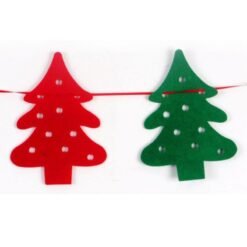 Firebrick Christmas Tree Hanging Flag Banner Ornament Gift Home Yard Party Decor